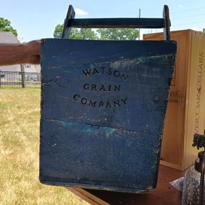 Watson Grain Company Antique Grain/Rice Wood Bucket